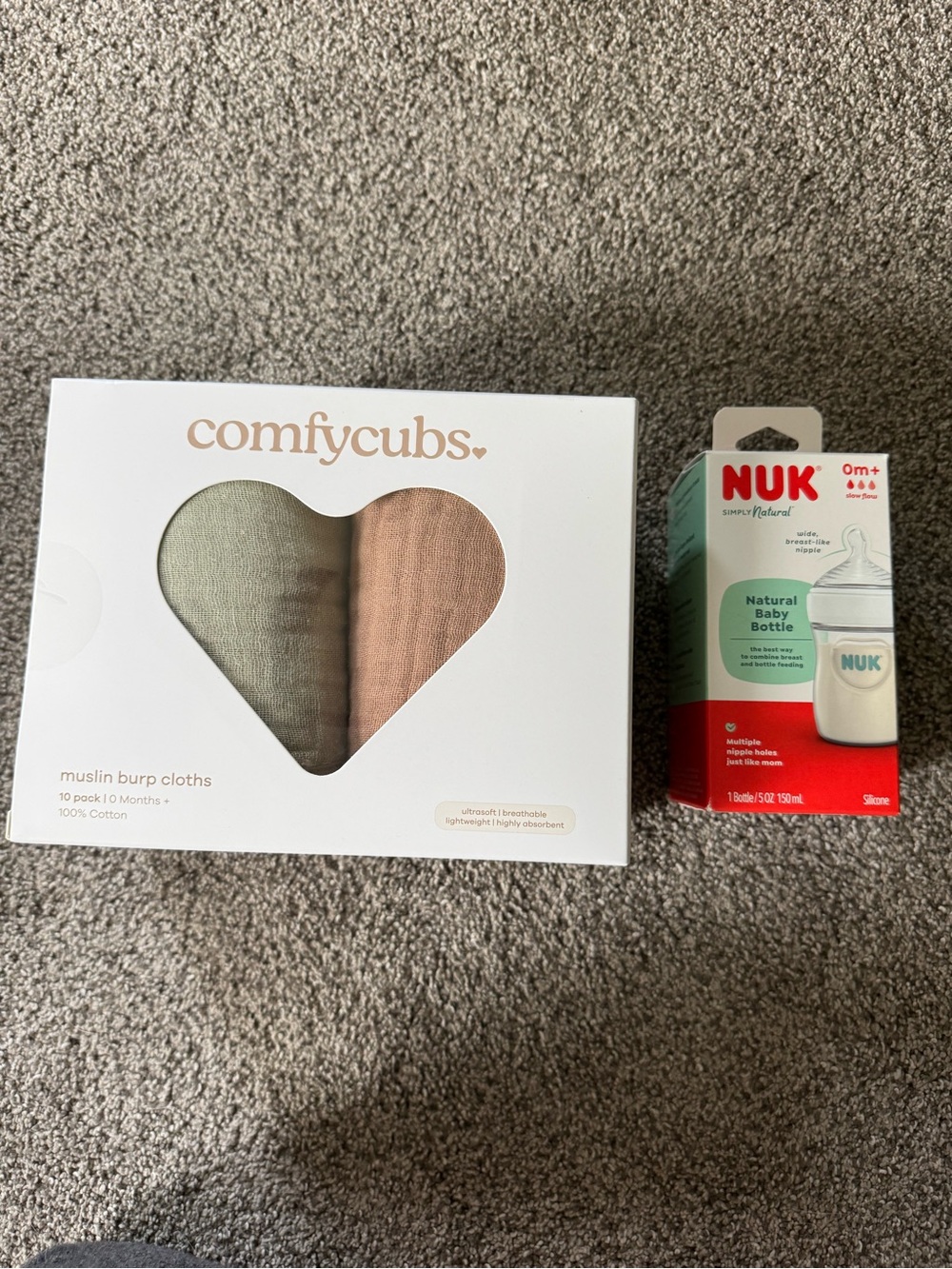Muslin Burp Cloths and Baby Bottle Bundle